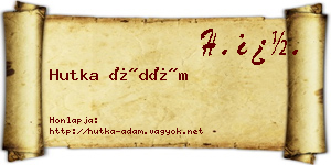 Hutka Ádám névjegykártya